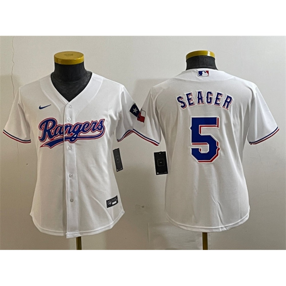 Youth_Texas_Rangers_5_Corey_Seager_White_With_Patch_Stitched_Baseball_Jersey_oSdjQrucI